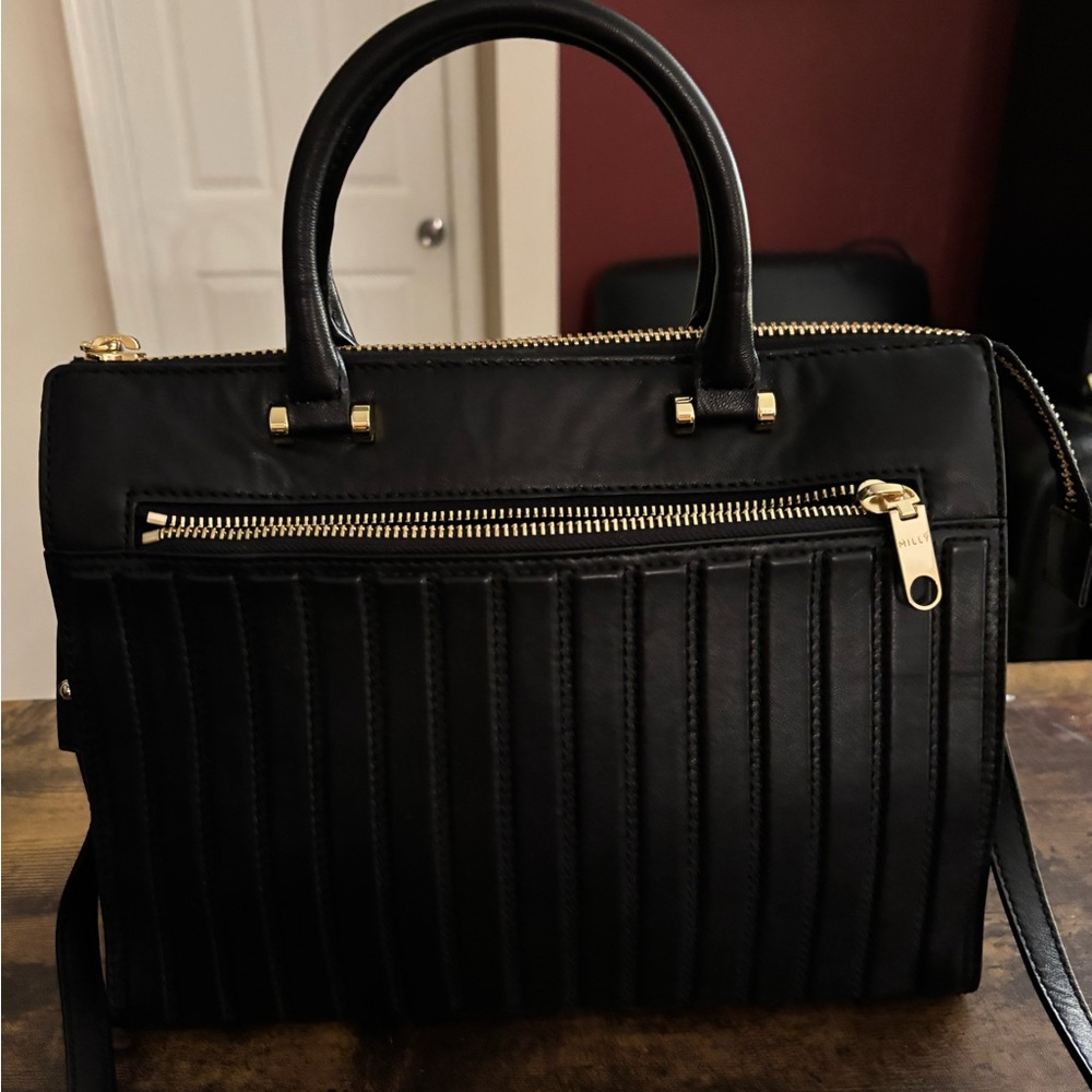 Milly Black Leather Satchel never been used comes with dust bag.  new w/o tags.